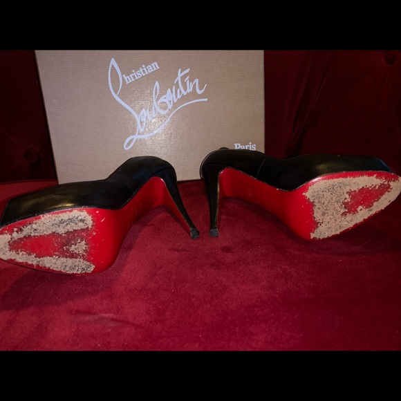 Black Christian Louboutin Prive Open Toe Pump - Picture 3 of 5